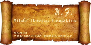 Mihálkovics Fausztina névjegykártya